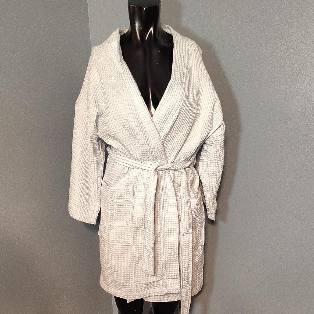 Shimera Light Blue Waffle Knit Robe
